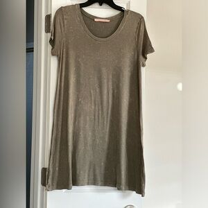 Faded wash Green tshirt dress- Small